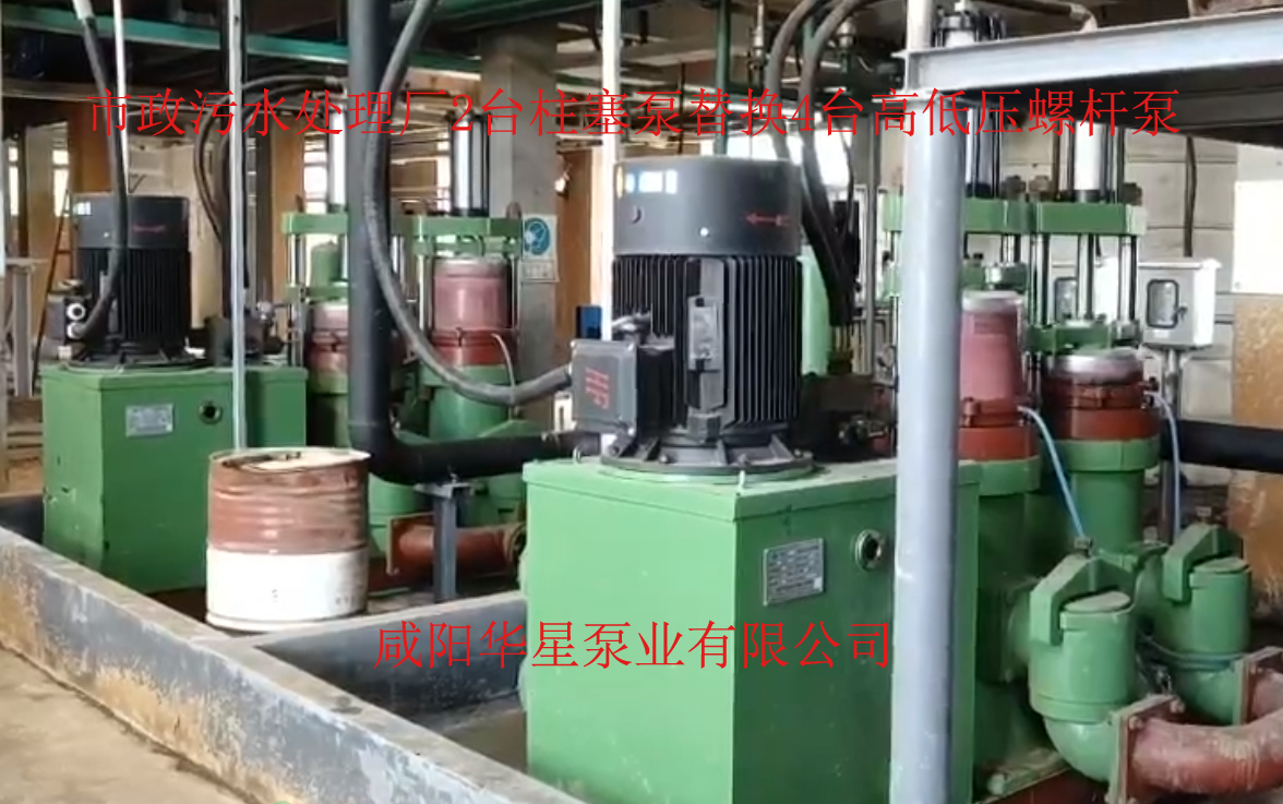 市政污水處理廠2臺柱塞泵替換4臺高低壓螺桿泵